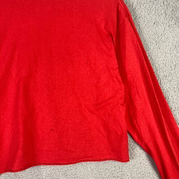 Coca-Cola Classic Red Cropped Long Sleeve T-Shirt Unisex Size L - Picture 5 of 5